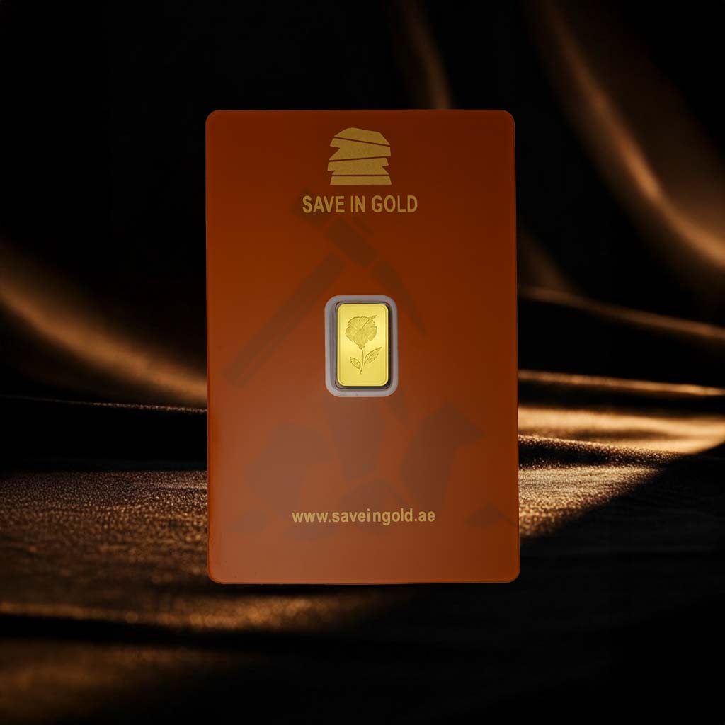 1/2 Gram Elegant Flower Gold Bar